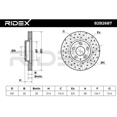 Tarcza hamulcowa RIDEX 82B2687 82B2687 - foto 6