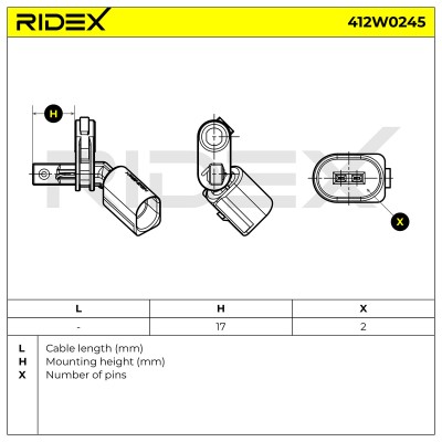 Czujnik ABS RIDEX 412W0245 412W0245 - foto 6