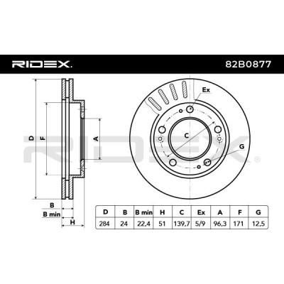 Tarcza hamulcowa RIDEX 82B0877 82B0877 - foto 3