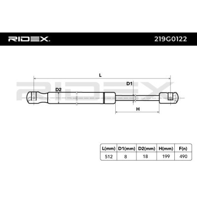 Amortyzator Pokrywy Bagażnika RIDEX 219G0122 219G0122 - foto 7