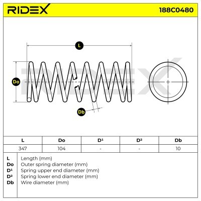 Sprężyna Zawieszenia RIDEX 188C0480 188C0480 - foto 3