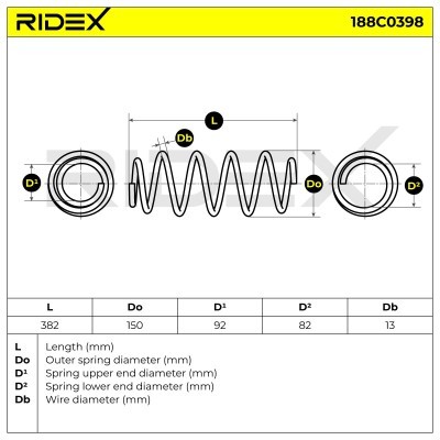 Sprężyna Zawieszenia RIDEX 188C0398 188C0398 - foto 4