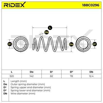 Sprężyna Zawieszenia RIDEX 188C0296 188C0296 - foto 5