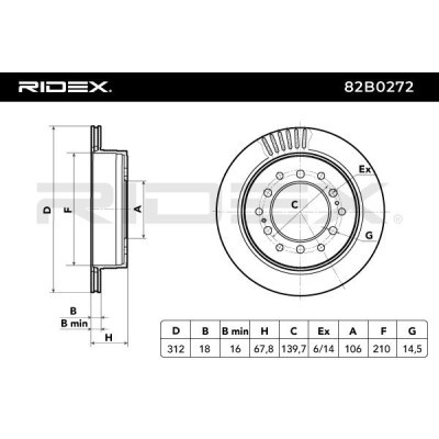 Tarcza hamulcowa RIDEX 82B0272 82B0272 - foto 5