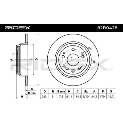 Tarcza hamulcowa RIDEX 82B0428 82B0428 - foto 3