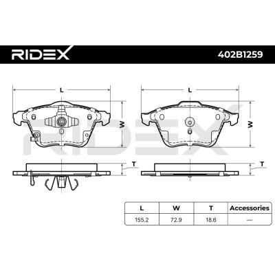Klocki hamulcowe RIDEX 402B1259 402B1259 - foto 6