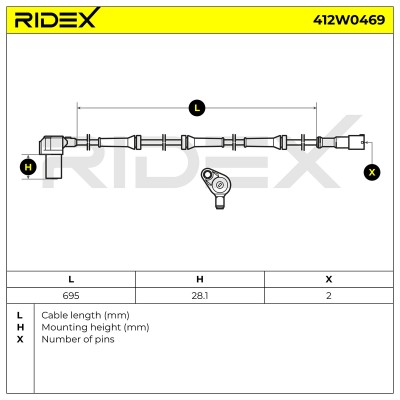 Czujnik ABS RIDEX 412W0469 412W0469 - foto 7