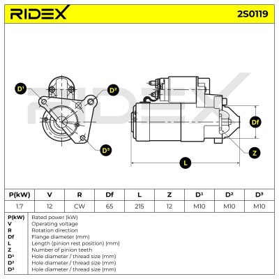 Rozrusznik RIDEX 2S0119 2S0119 - foto 6