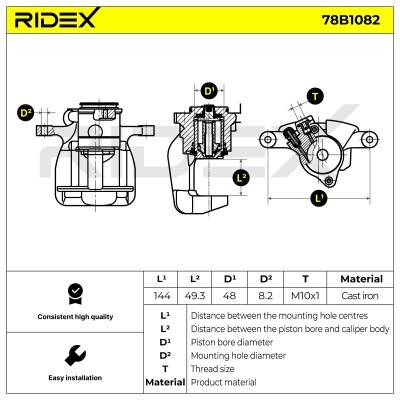 Zacisk Hamulcowy RIDEX 78B1082 78B1082 - foto 6