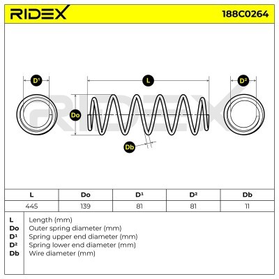 Sprężyna Zawieszenia RIDEX 188C0264 188C0264 - foto 4