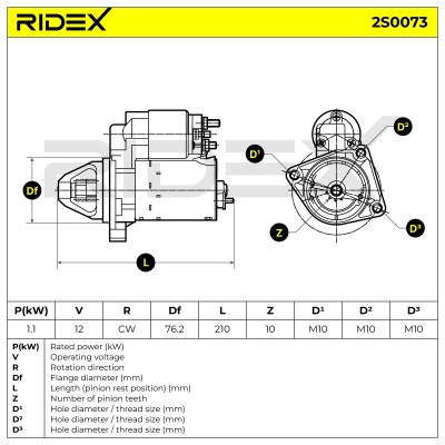 Rozrusznik RIDEX 2S0073 2S0073 - foto 7