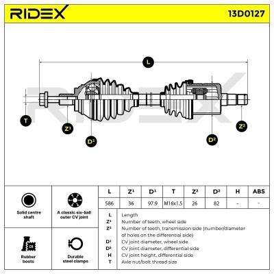 Półoś Napędowa RIDEX 13D0127 13D0127 - foto 5