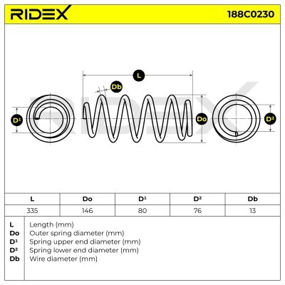 Sprężyna Zawieszenia RIDEX 188C0230 188C0230 - foto 4