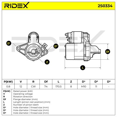 Rozrusznik RIDEX 2S0334 2S0334 - foto 6