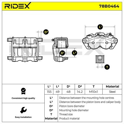 Zacisk Hamulcowy RIDEX 78B0464 78B0464 - foto 6