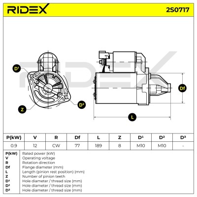 Rozrusznik RIDEX 2S0717 2S0717 - foto 6