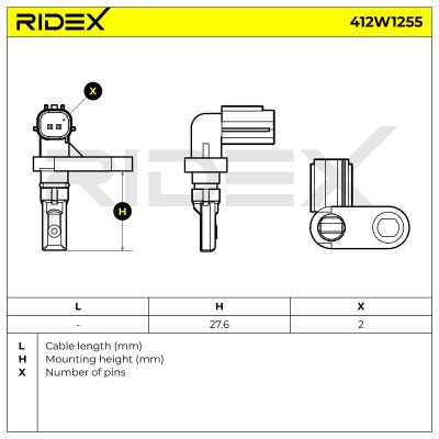 Czujnik ABS RIDEX 412W1255 412W1255 - foto 5