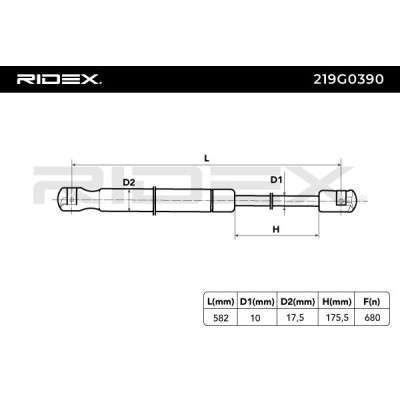 Amortyzator Pokrywy Bagażnika RIDEX 219G0390 219G0390 - foto 6