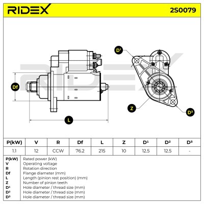 Rozrusznik RIDEX 2S0079 2S0079 - foto 6