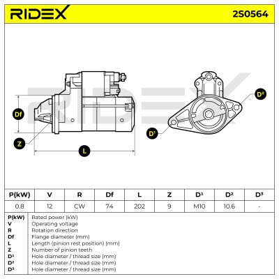 Rozrusznik RIDEX 2S0564 2S0564 - foto 6