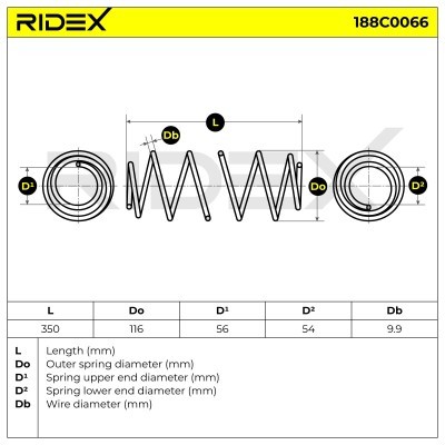 Sprężyna Zawieszenia RIDEX 188C0066 188C0066 - foto 3