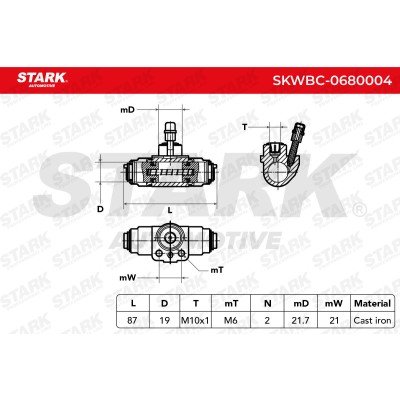 Cylinderek hamulcowy Stark SKWBC-0680004 SKWBC-0680004 - foto 5