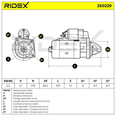 Rozrusznik RIDEX 2S0229 2S0229 - foto 9