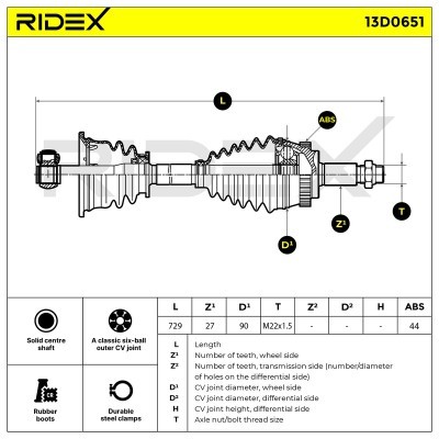 Półoś Napędowa RIDEX 13D0651 13D0651 - foto 7