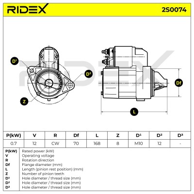 Rozrusznik RIDEX 2S0074 2S0074 - foto 7