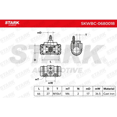 Cylinderek hamulcowy Stark SKWBC-0680018 SKWBC-0680018 - foto 7