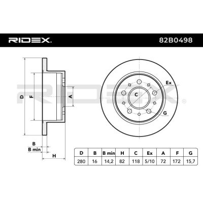 Tarcza hamulcowa RIDEX 82B0498 82B0498 - foto 4