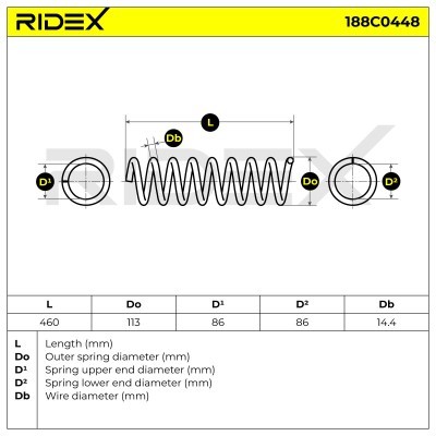 Sprężyna Zawieszenia RIDEX 188C0448 188C0448 - foto 5