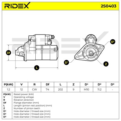 Rozrusznik RIDEX 2S0403 2S0403 - foto 6