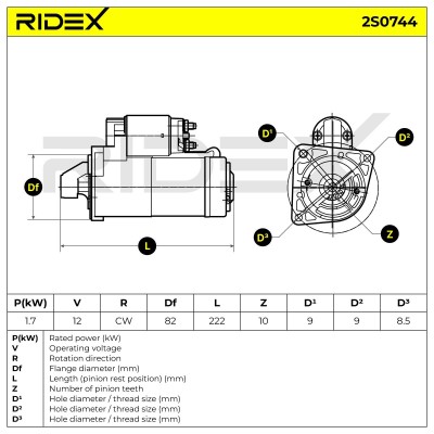 Rozrusznik RIDEX 2S0744 2S0744 - foto 7