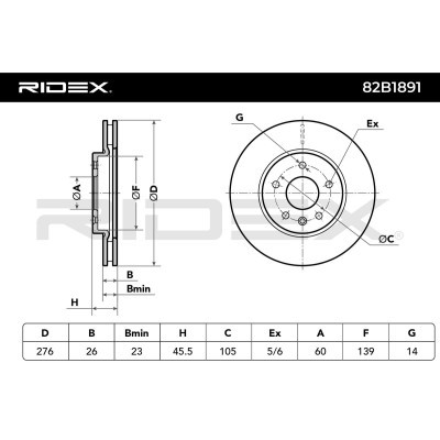 Tarcza hamulcowa RIDEX 82B1891 82B1891 - foto 8