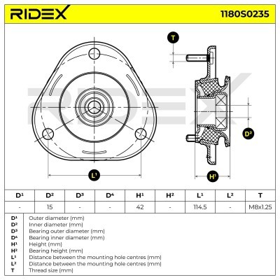 Mocowanie Amortyzatora RIDEX 1180S0235 1180S0235 - foto 5