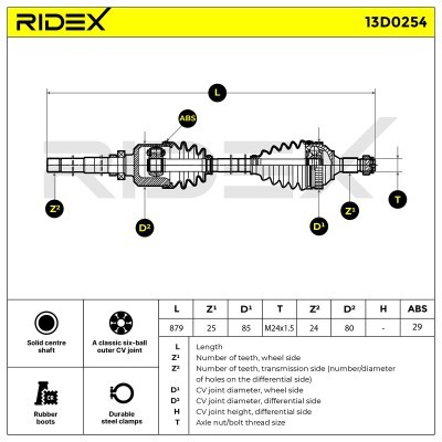 Półoś Napędowa RIDEX 13D0254 13D0254 - foto 6