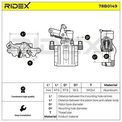 Zacisk Hamulcowy RIDEX 78B0149 78B0149 - foto 4