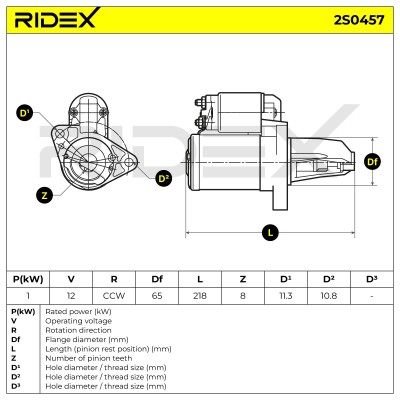 Rozrusznik RIDEX 2S0457 2S0457 - foto 7