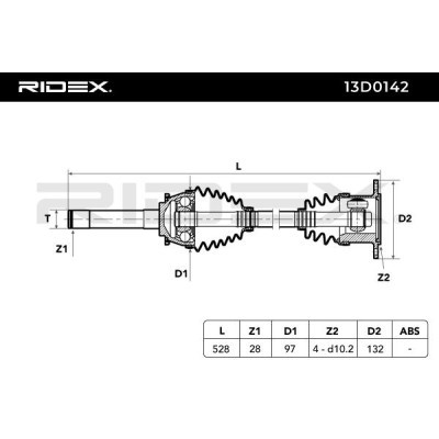 Półoś Napędowa RIDEX 13D0142 13D0142 - foto 5