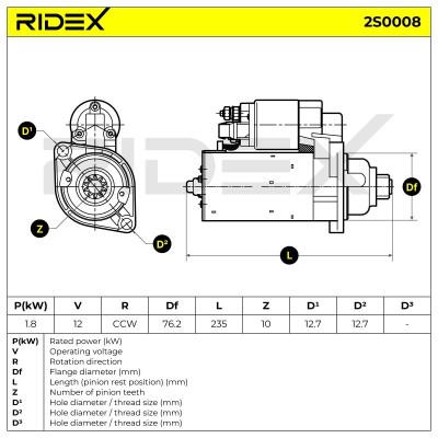 Rozrusznik RIDEX 2S0008 2S0008 - foto 6