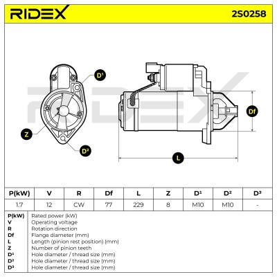 Rozrusznik RIDEX 2S0258 2S0258 - foto 9
