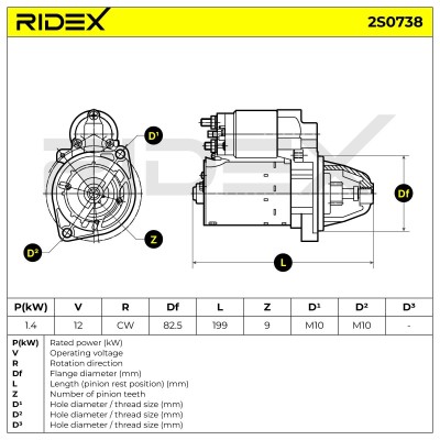 Rozrusznik RIDEX 2S0738 2S0738 - foto 6