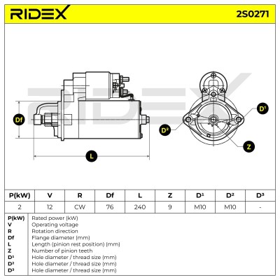Rozrusznik RIDEX 2S0271 2S0271 - foto 7