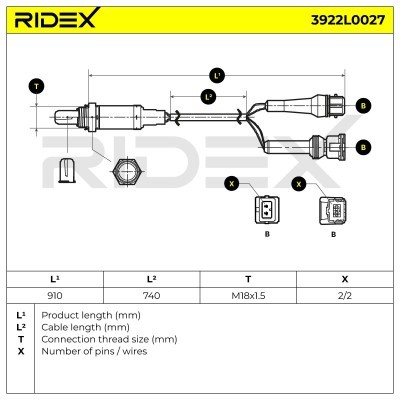 Sonda Lambda RIDEX 3922L0027 3922L0027 - foto 6