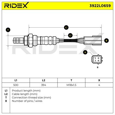 Sonda Lambda RIDEX 3922L0659 3922L0659 - foto 6