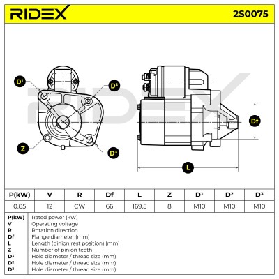 Rozrusznik RIDEX 2S0075 2S0075 - foto 7