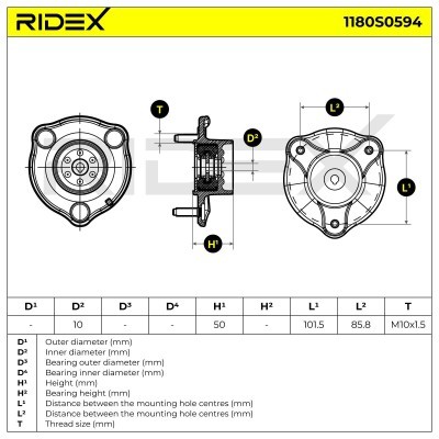 Mocowanie Amortyzatora RIDEX 1180S0594 1180S0594 - foto 5