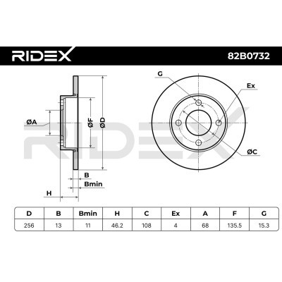 Tarcza hamulcowa RIDEX 82B0732 82B0732 - foto 8