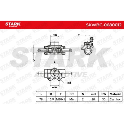 Cylinderek hamulcowy Stark SKWBC-0680012 SKWBC-0680012 - foto 8